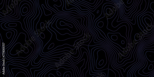 Black background topology and topography colorful gradient lines on it vector design for print works