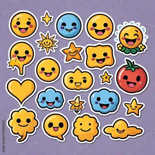 Various funny smileys set