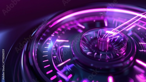 automatic dash icon, purple background photo