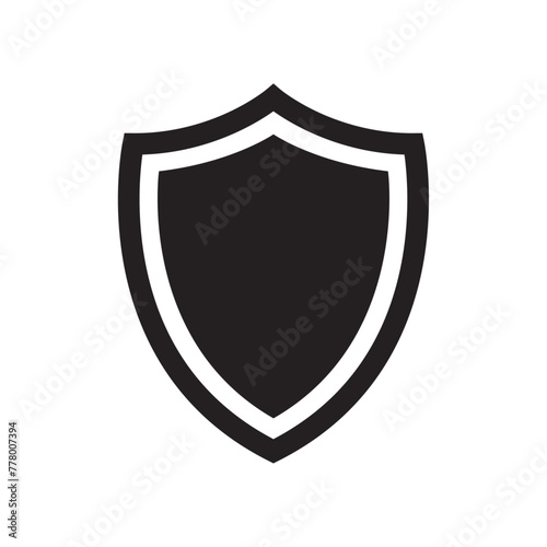 black shield protection safeguard icon vector isolated