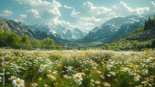 Stream Flowing Through Lush Green Valley