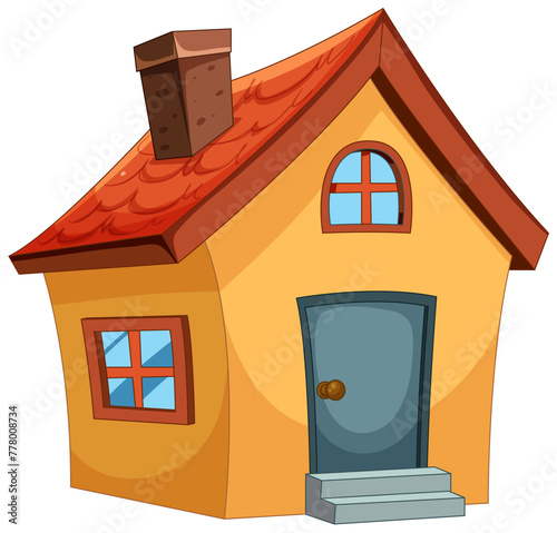 Colorful vector illustration of a small cartoon house