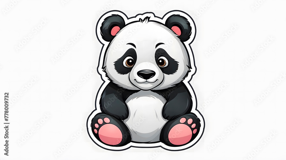 Panda sticker. cartoon Panda sticker. cartoon