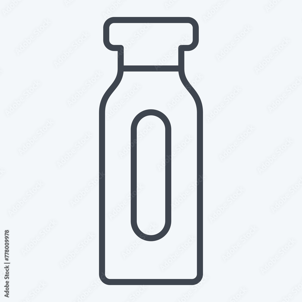 Icon Sport Bottle. related to Skating symbol. line style. simple design illustration Icon Sport Bottle. related to Skating symbol. line style. simple design illustration