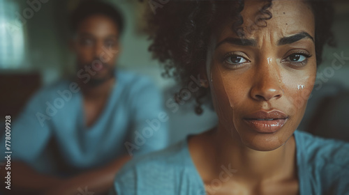 Woman Sitting Next to Man on a Couch