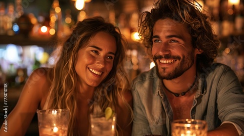 Man and Woman Sitting at a Bar