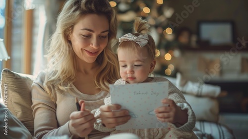 Woman Sitting on Couch Holding Baby