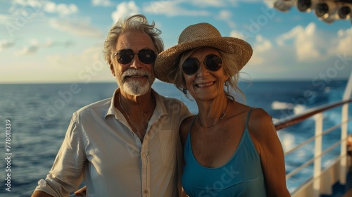 Man and Woman Boating in the Ocean