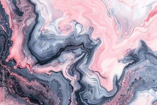 Original artwork photo of marble ink abstract art. High resolution photograph from exemplary original painting. Abstract painting was painted on HQ paper texture to create smooth marbling pattern. photo