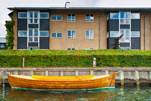Modern apartments and boat seeing from the tour boat deck in Copenhagen