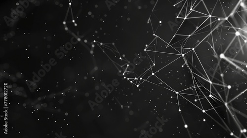 Abstract polygonal space low poly dark background with connecting dots and lines. Connection structure,Abstract background. Molecules technology with polygonal shapes, connecting dots and lines