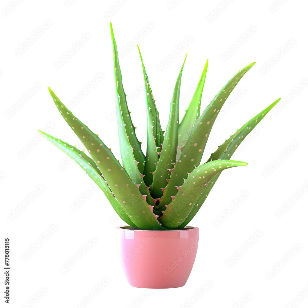 Fototapeta premium A plant in a pink pot