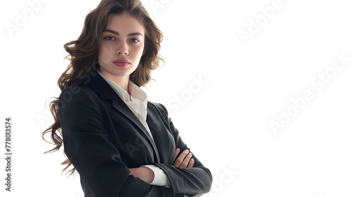 Professional Woman Poses in Business Suit. 