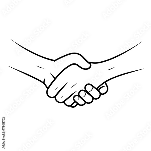 Heartwarming outline icon of friends handshake, ideal for friendship designs.