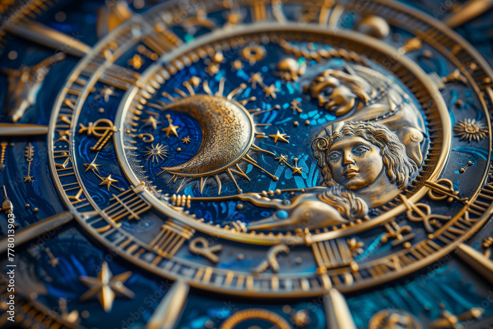 Intricate Zodiac Themed Relief Carving