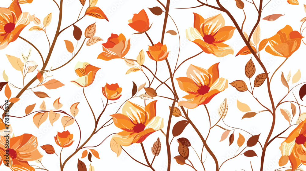 Abstract elegance seamless pattern with floral Background