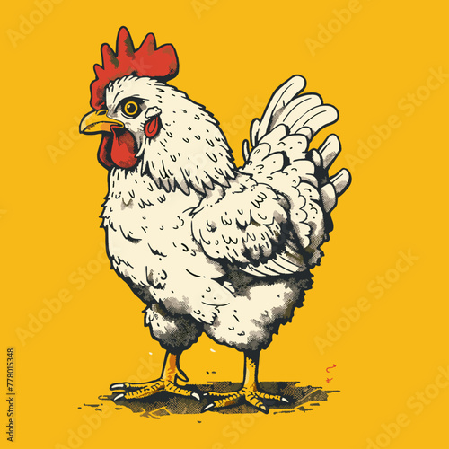 white chicken vector