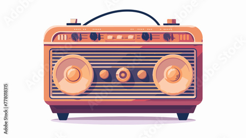 Awesome classic radio vector clipart flat vector isolated