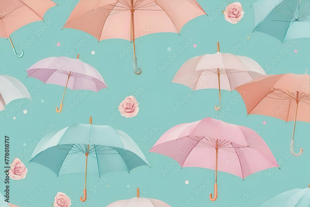 Umbrella pattern with pastel color tone