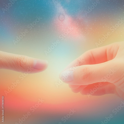 hand on the sky background