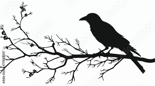Black silhouette on white background flat vector isolated