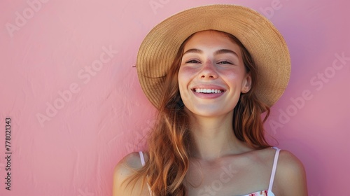 Woman in Straw Hat and Glasses
