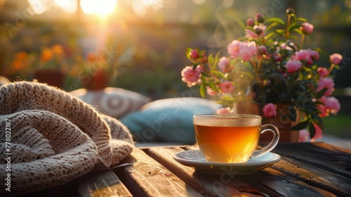 Cup of Tea on Wooden Table