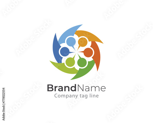 abstract colorful logo design template