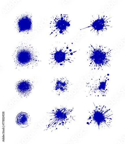 ink drops and splatter - blue