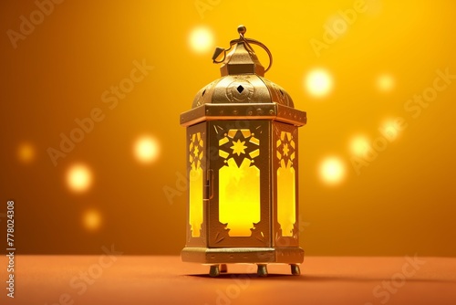 Eid mubarak and ramadan kareem greetings with islamic lantern and mosque. Eid al fitr background 