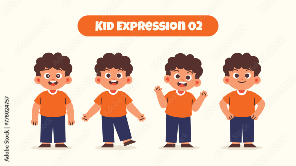 Boy Kid in Various Expressions and Gesture Boy Kid in Various Expressions and Gesture