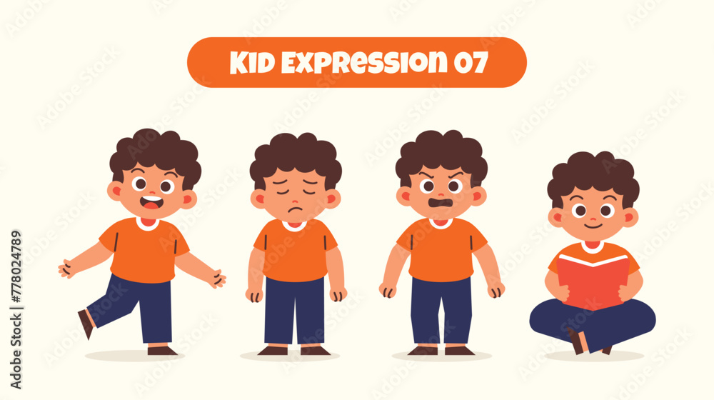 Boy Kid in Various Expressions and Gesture Boy Kid in Various Expressions and Gesture
