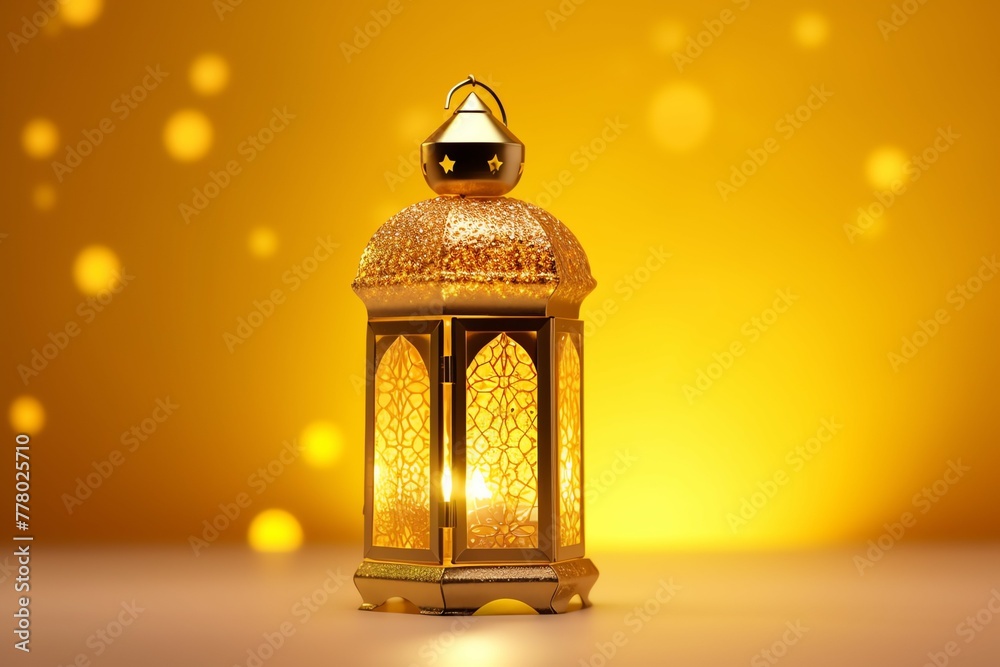 Eid mubarak and ramadan kareem greetings with islamic lantern and mosque. Eid al fitr background
