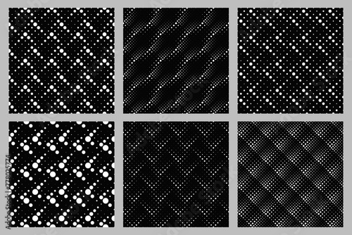 Seamless  dot pattern background collection - abstract vector designs from circles