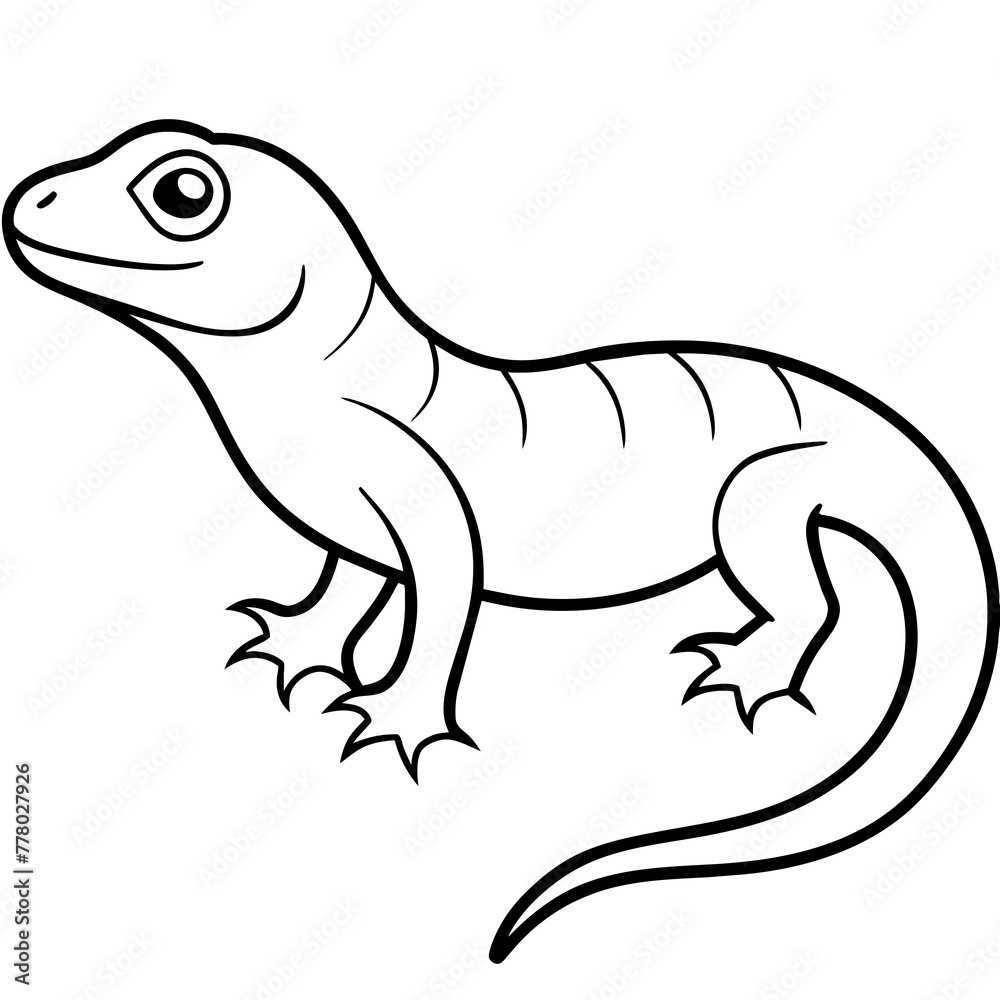 chameleon cartoon isolated