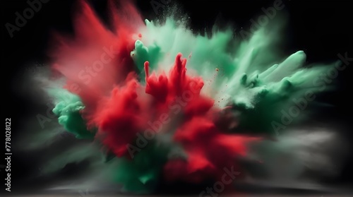 Jumping color flour flying in the sky captured with high speed generative ai 
