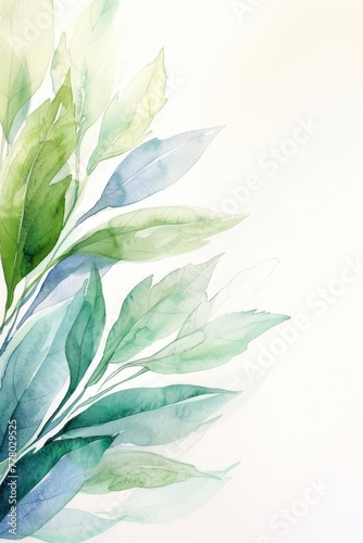 Simple watercolor feather corners for a light, airy feel,
