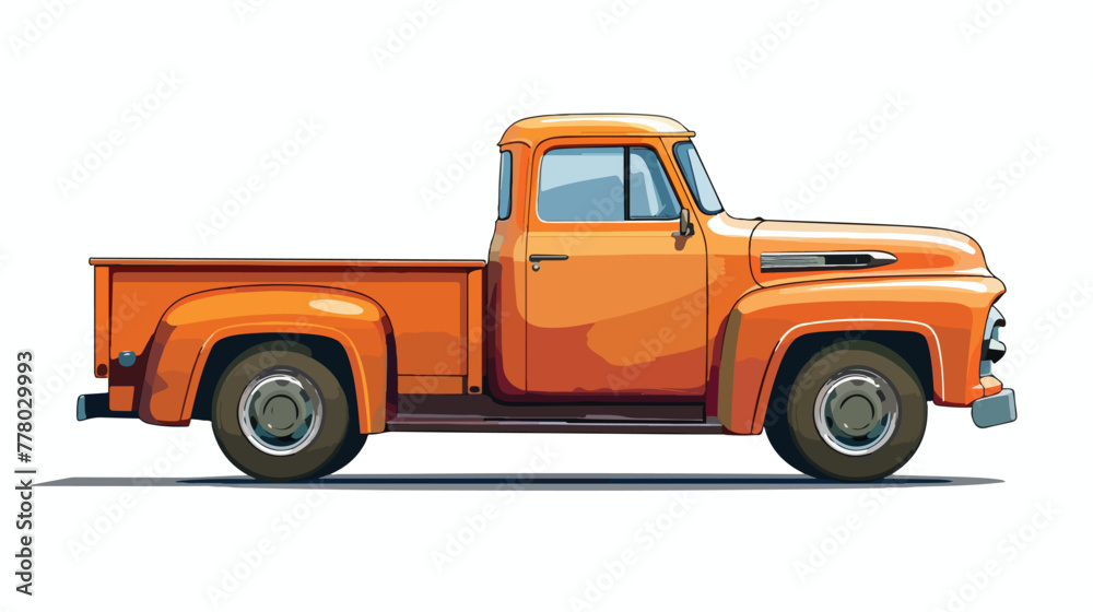 Classic American Truck Vector Illustration flat vector