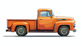 Classic American Truck Vector Illustration flat vector
