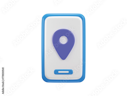 city map navigation on smartphone icon 3d render concept of  geolocation icon vector illustration