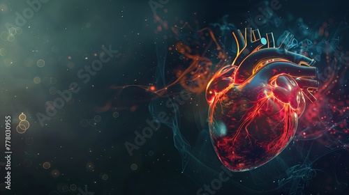 Amazing concept of heartbeat and life within the heart.