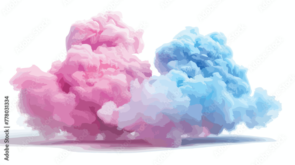 Cotton candy. Sugar clouds 3d vector flat vector isolated