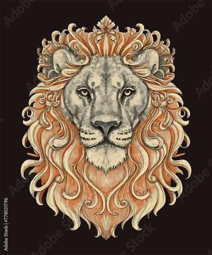 Lion Themed T-shirt Design. photo