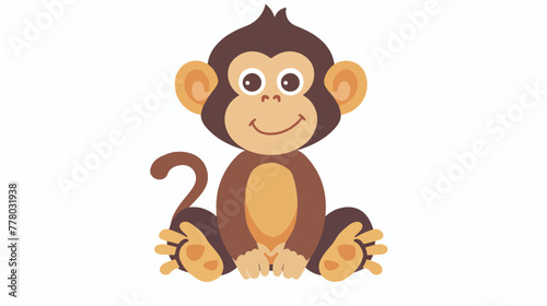 Cute animal concept represented by monkey icon. isolated