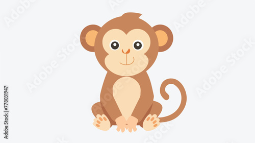 Cute animal concept represented by monkey icon. isolated