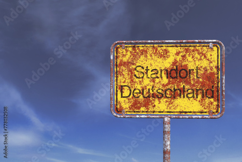 Ortsschild - Ortstafel - Standort Deutschland - Himmel - Wolken