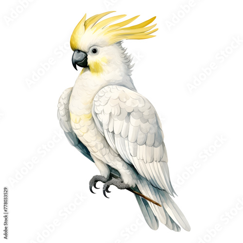 beautiful colors parakeet clipart, watercolor. © Cook