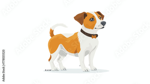 Dog of series round animals in vector flat vector isolated