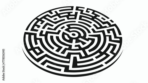 Education logic game circle labyrinth for kids. photo