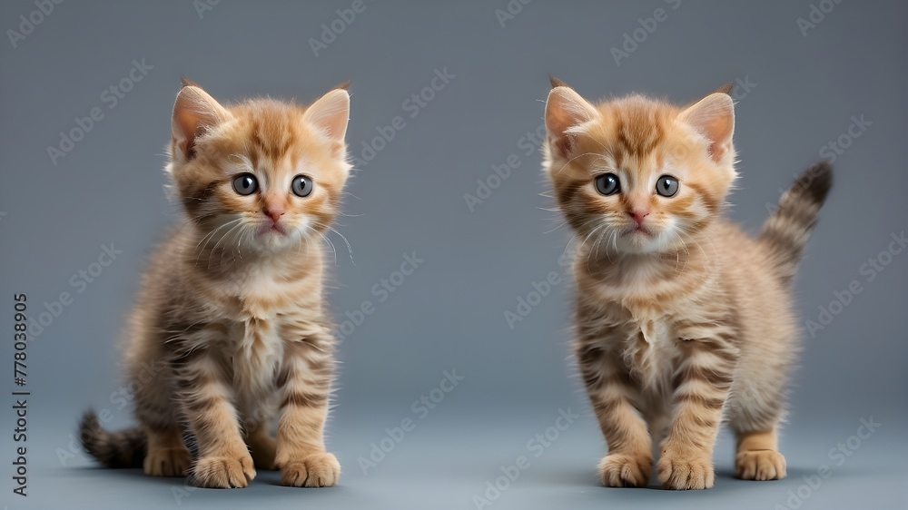 two kittens on a white